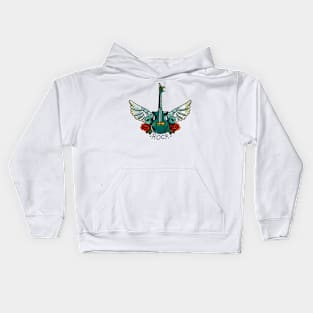 ROCK: Guitar Wings and Roses Kids Hoodie